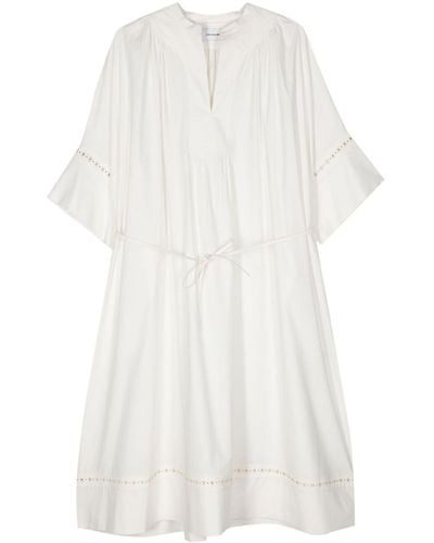 Yves Salomon Poplin Midi Dress - White