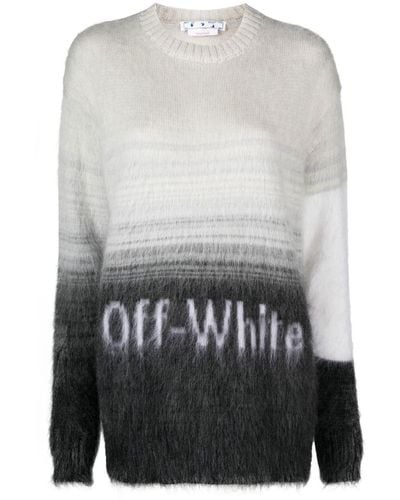 Off-White c/o Virgil Abloh Logo Mohair Sweater - Grey