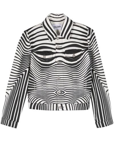 Jean Paul Gaultier Morphing Digital-print Denim Jacket - Grey