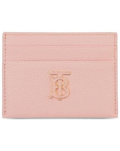 Burberry Tb-plaque Leather Card Case - ピンク