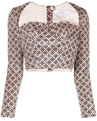 ROKH Bustier-Top mit Print - Natur