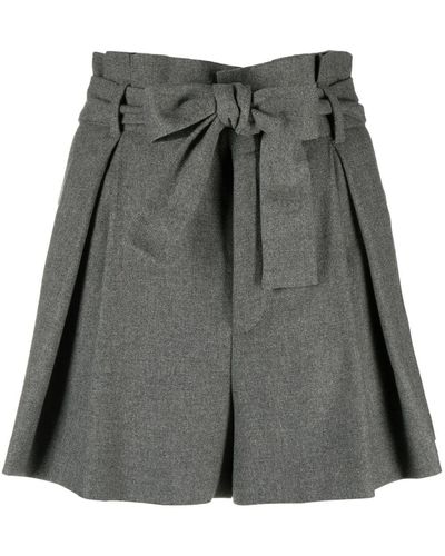 RED Valentino Paperbag-waist Tailored Shorts - Grey