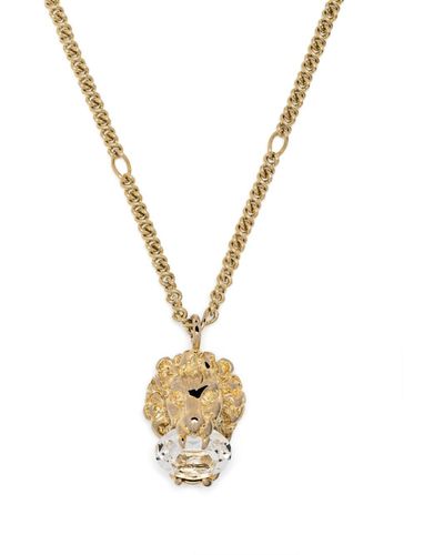 Gucci Collier à pendentif tête de lion - Métallisé