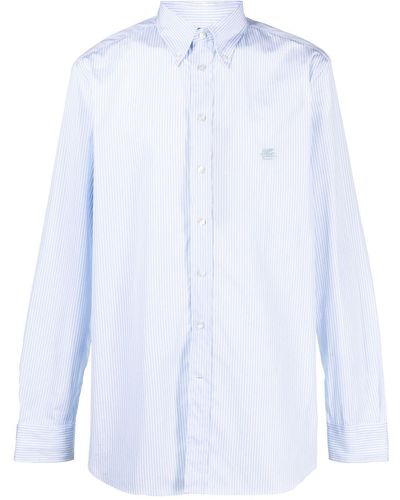 Etro Embroidered-logo Striped Shirt - White