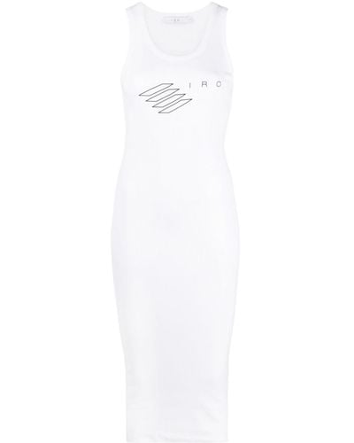 IRO Logo-print Fitted Dress - White