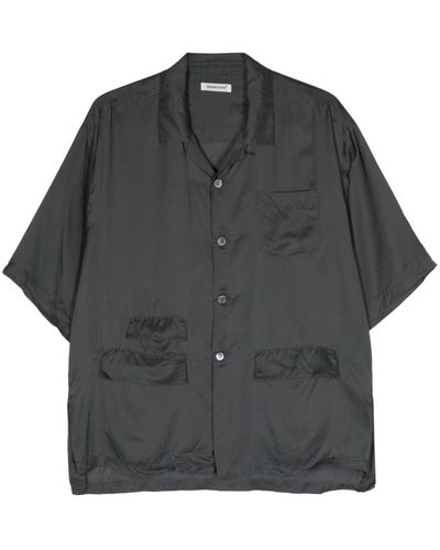 Undercover Camp-collar Satin Shirt - Gray