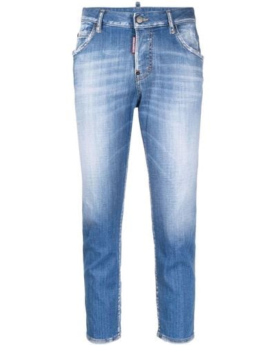 DSquared² Jennifer Low-rise Cropped Jeans - Blue