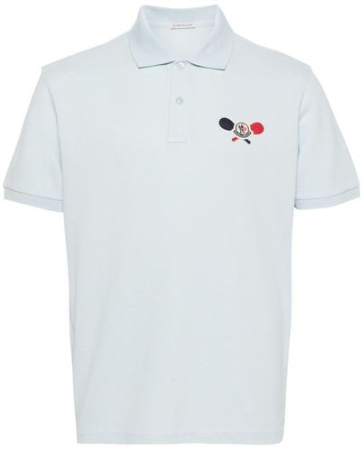 Moncler Poloshirt Met Logo-applicatie - Wit
