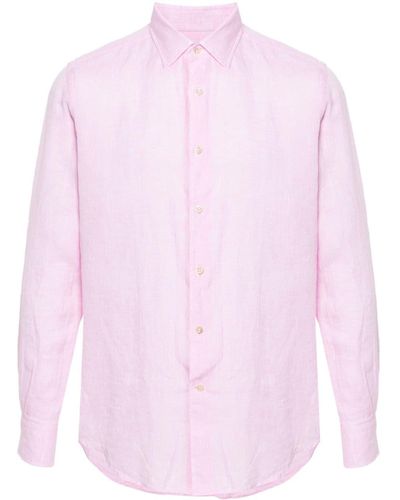 Glanshirt Long-sleeve linen shirt - Rosa