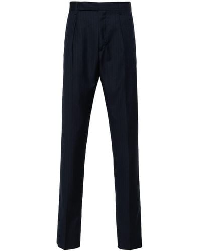 Paul Smith Pantalon de costume slim à fines rayures - Bleu