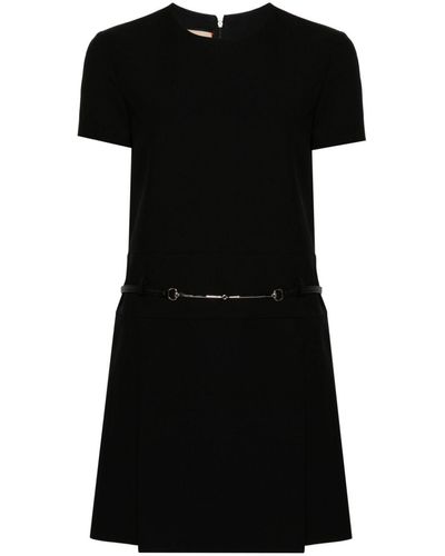 Gucci Horsebit-detail Wool Minidress - Black