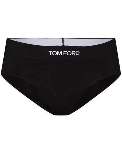 Tom Ford Slip mit Logo-Bund - Schwarz