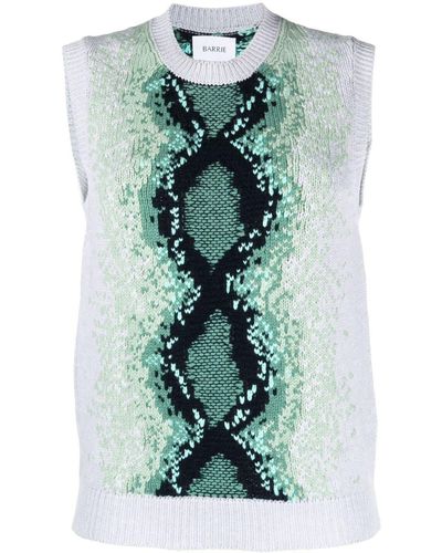 Barrie Python Intarsia-knit Sweater Vest - Green