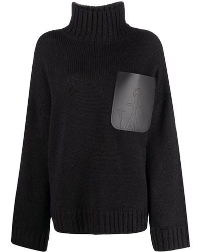 JW Anderson High-neck Knitted Sweater - Black