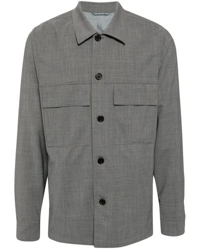 Paul Smith Long-sleeves Wool Shirt - Grey