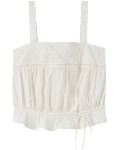 Claudie Pierlot Broderie anglaise top - Blanco