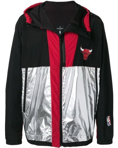 Marcelo Burlon Chicago Bulls Windbreaker Jacket In Black