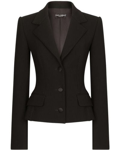 Dolce & Gabbana Blazer en laine vierge mélangée - Noir