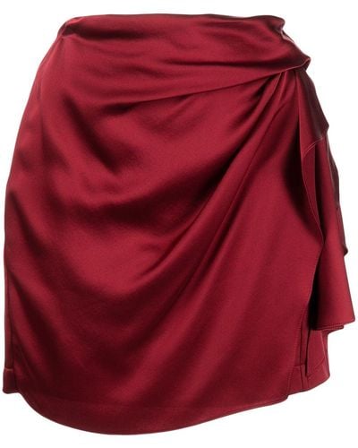 Michelle Mason Minifalda con detalle drapeado - Rojo
