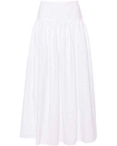 The Row Leddie A-line Cotton Maxi Skirt - White