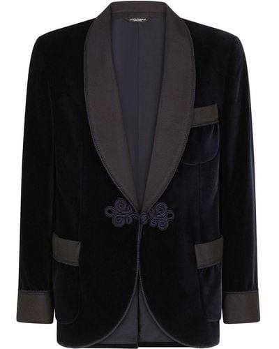 Dolce & Gabbana Satin-trim Velvet Dinner Jacket - Black