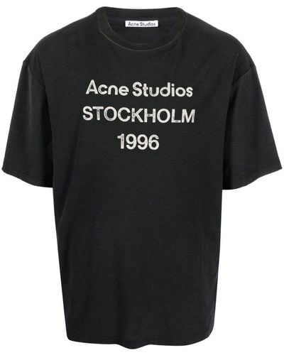 Acne Studios T-shirt en coton à imprimé graphique - Noir