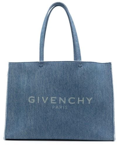 Givenchy Shopper en denim con logo - Azul