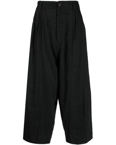 Ziggy Chen High-waisted Cropped Trousers - Black