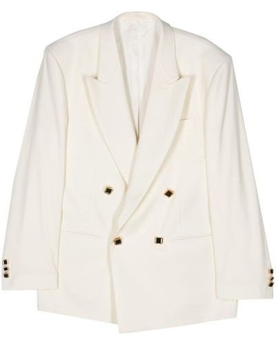 Canaku Double-breasted Crepe Blazer - Natural