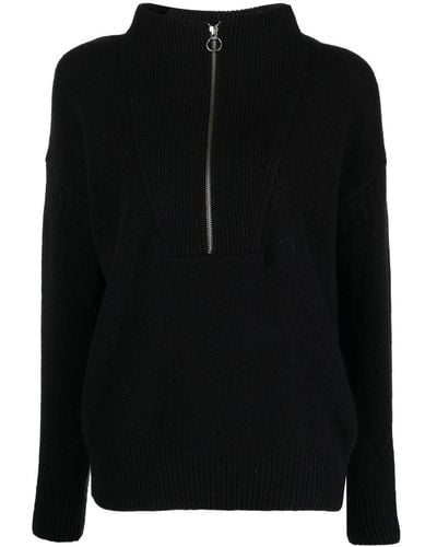 Closed Troyer Zipped Jumper - Black