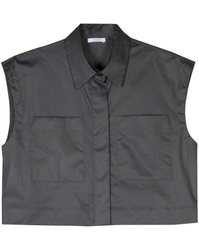 Peserico Sleeveless Cropped Shirt - Black