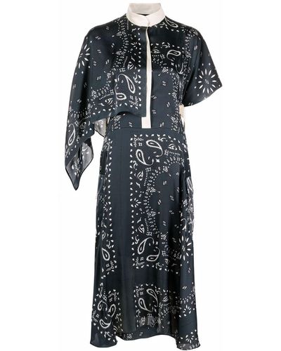 Sacai バンダナパターン ドレス - グリーン