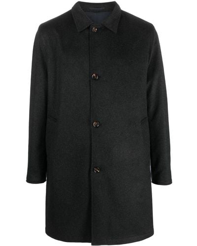 KIRED Long-sleeve Cashmere Trench Coat - Black