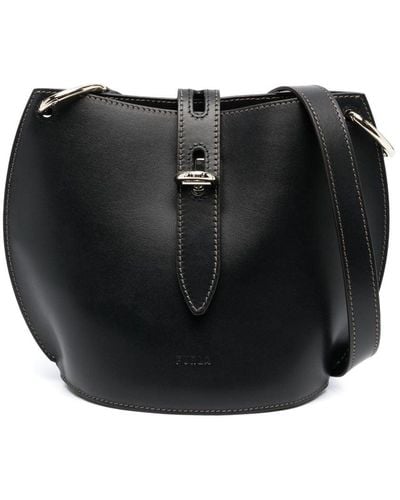 Furla Unica Leather Satchel Bag - Black