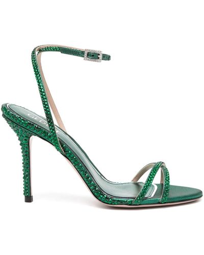 Gedebe Charlize 110mm Crystal-embellished Sandals - Green