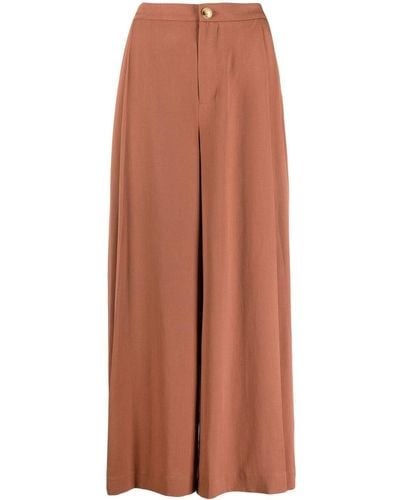 Vince Wide Flared Trousers - Brown