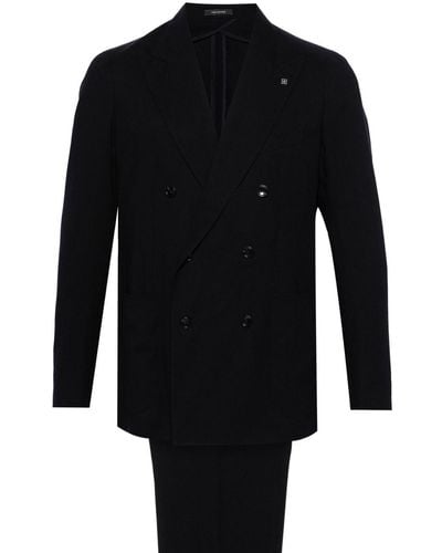 Tagliatore Peak-lapels Double-breasted Suit - Black