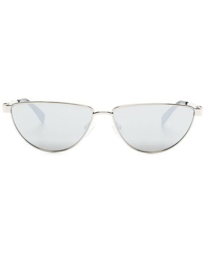 Alexander McQueen Gafas de sol con montura oval - Blanco