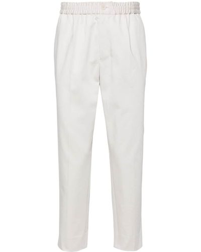 Ami Paris Mid-rise Tapered Trousers - White