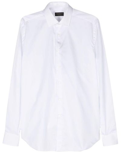 Dell'Oglio Camisa con cuello italiano - Blanco