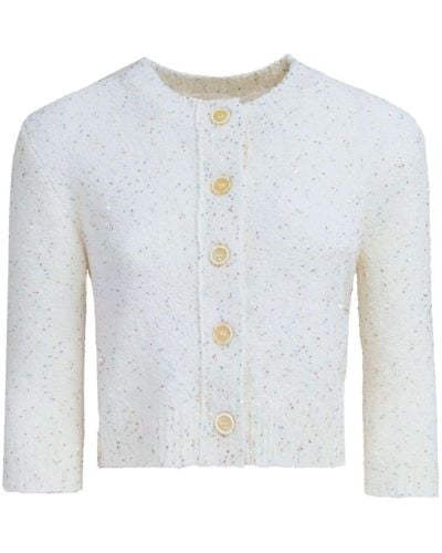 Marni Sequin-embellished Cropped Cardigan - White