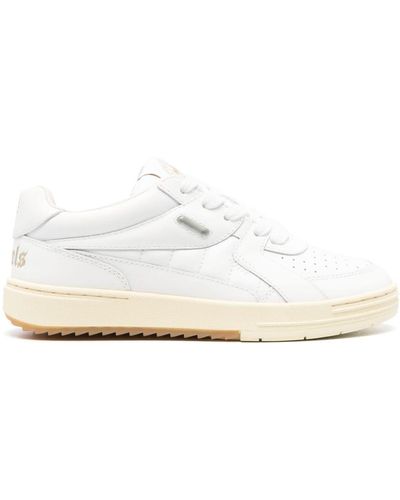 Palm Angels Zapatillas de cuero blancas con detalle de ante - Blanco