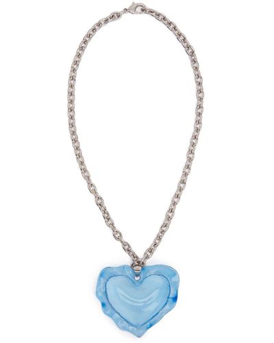 Nina Ricci Collier à pendentif Cushion Heart - Bleu