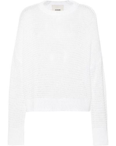 Aeron Open-knit Jumper - White