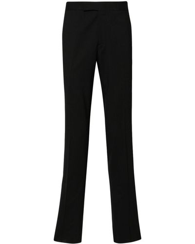 Lardini Twill Tapered-leg Tailored Pants - Black