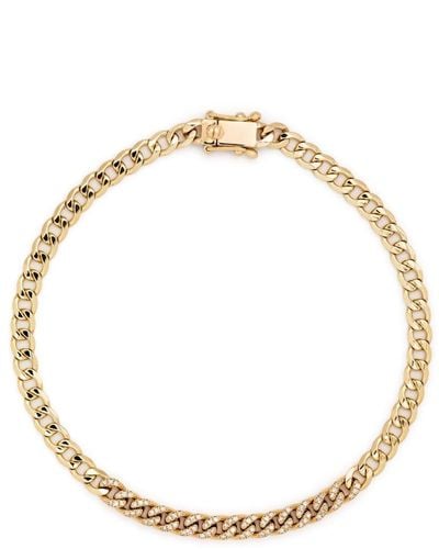 EF Collection 14kt Yellow Gold Diamond Curb Chain Bracelet - Metallic