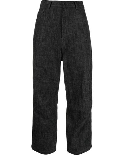 Forme D'expression High-waisted Cotton-blend Trousers - Black