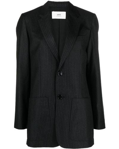 Ami Paris Blazer mit Nadelstreifen - Schwarz