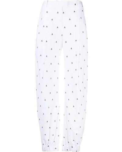 The Attico Trousers With Print - White