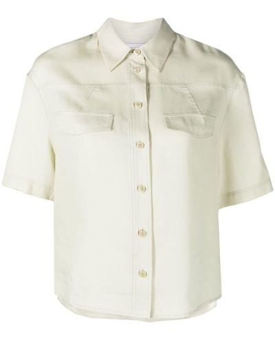 Calvin Klein Embroidered-logo Short-sleeve Shirt - White